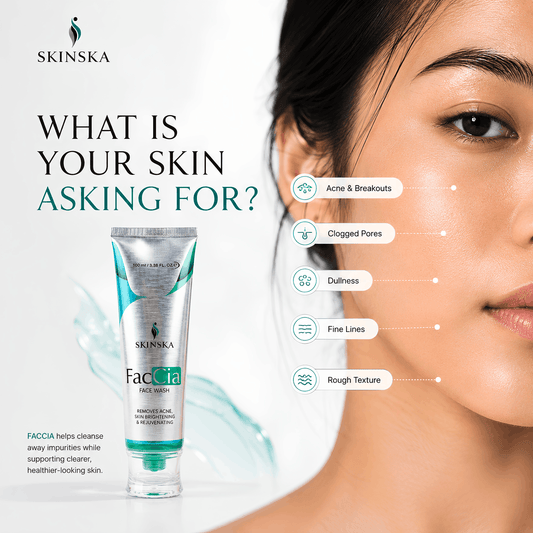 Faccia Anti-Acne Face Wash - Glycolic Acid, Vitamin E & Aloe Vera | Oil Control Cleanser