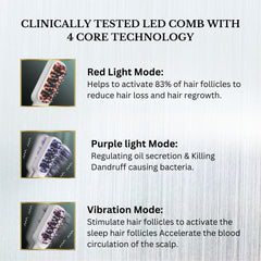 TresRich LED Comb | Best Hair Scalp Massager with Red & Purple Light for Scalp Treatment Hyderabad | Bangalore
