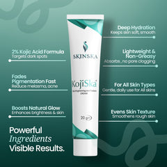 Kojiska Cream for Pigmentation | Skin Brightening & UV Protection Cream - Kojic Acid Dipalmitate & Glutathione