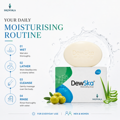 Dewska Moisturizing Soap for Dry & Rough Skin | With Olive Extract, Almond Oil, Vitamin E & Shea Butter