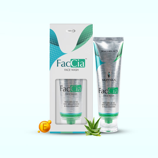Faccia Anti-Acne Face Wash - Glycolic Acid, Vitamin E & Aloe Vera | Oil Control Cleanser