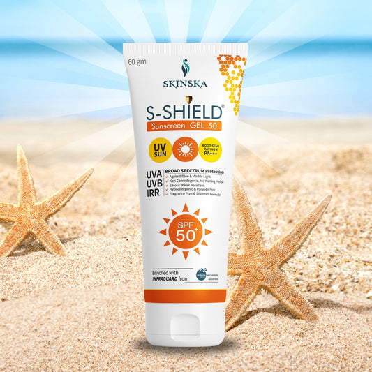 S-Shield Sunscreen Gel SPF 50+ PA+++ | Broad Spectrum UVA/UVB, Blue Light & IR Protection | Water-Resistant, Non-Comedogenic