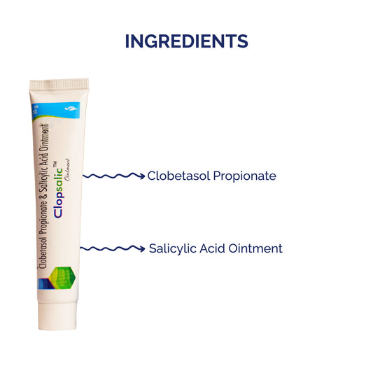 Clopsalic ointment with clobetasol propionate and salicylic acid ointment for anti-inflammation