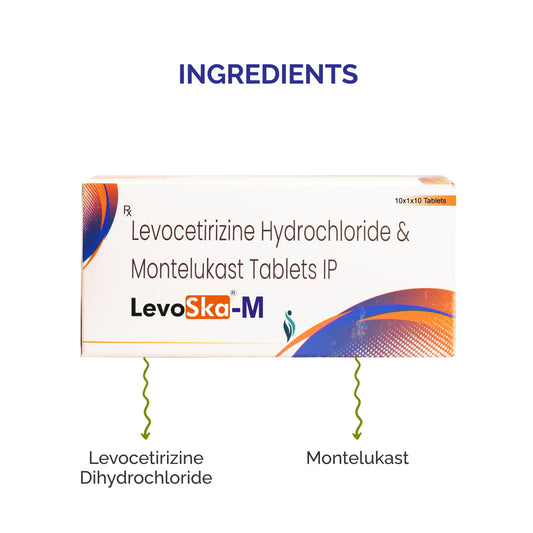 Levoska M tablets, with Levocetrizine hydrochloride & Montelukast, for anti-allergy