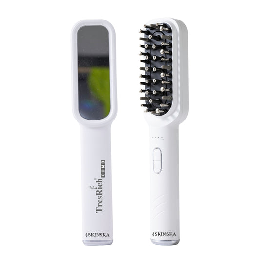 TresRich LED Hair Growth Massager Comb with Red & Purple Light for Scalp Treatment