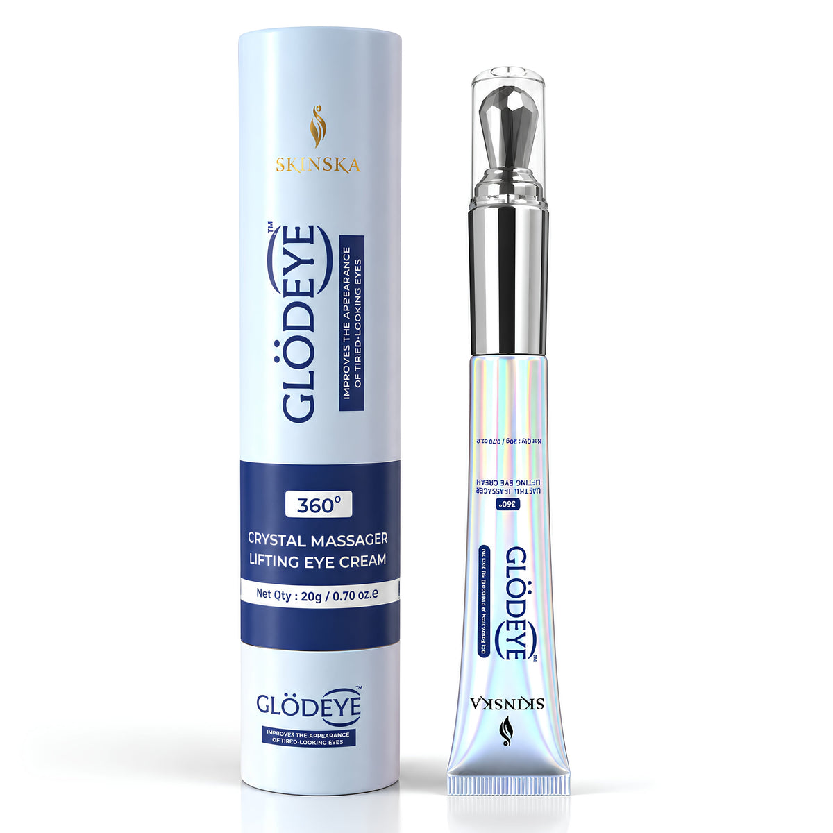 Glodeye 360° Crystal Massager Eye Cream for Dark Circles & Puffiness