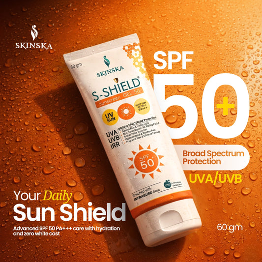 S-Shield Sunscreen Gel SPF 50+ PA+++ | Broad Spectrum UVA/UVB, Blue Light & IR Protection | Water-Resistant, Non-Comedogenic