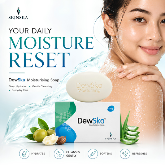 Dewska Moisturizing Soap for Dry & Rough Skin | With Olive Extract, Almond Oil, Vitamin E & Shea Butter