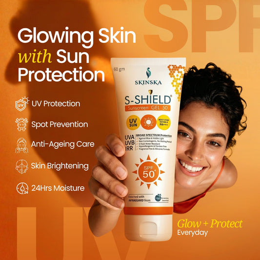 S-Shield Sunscreen Gel SPF 50+ PA+++ | Broad Spectrum UVA/UVB, Blue Light & IR Protection | Water-Resistant, Non-Comedogenic