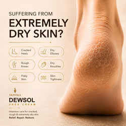Dewsol Urea Cream with Glycolic Acid | Intensive Moisturiser for Cracked Heels & Dry Skin
