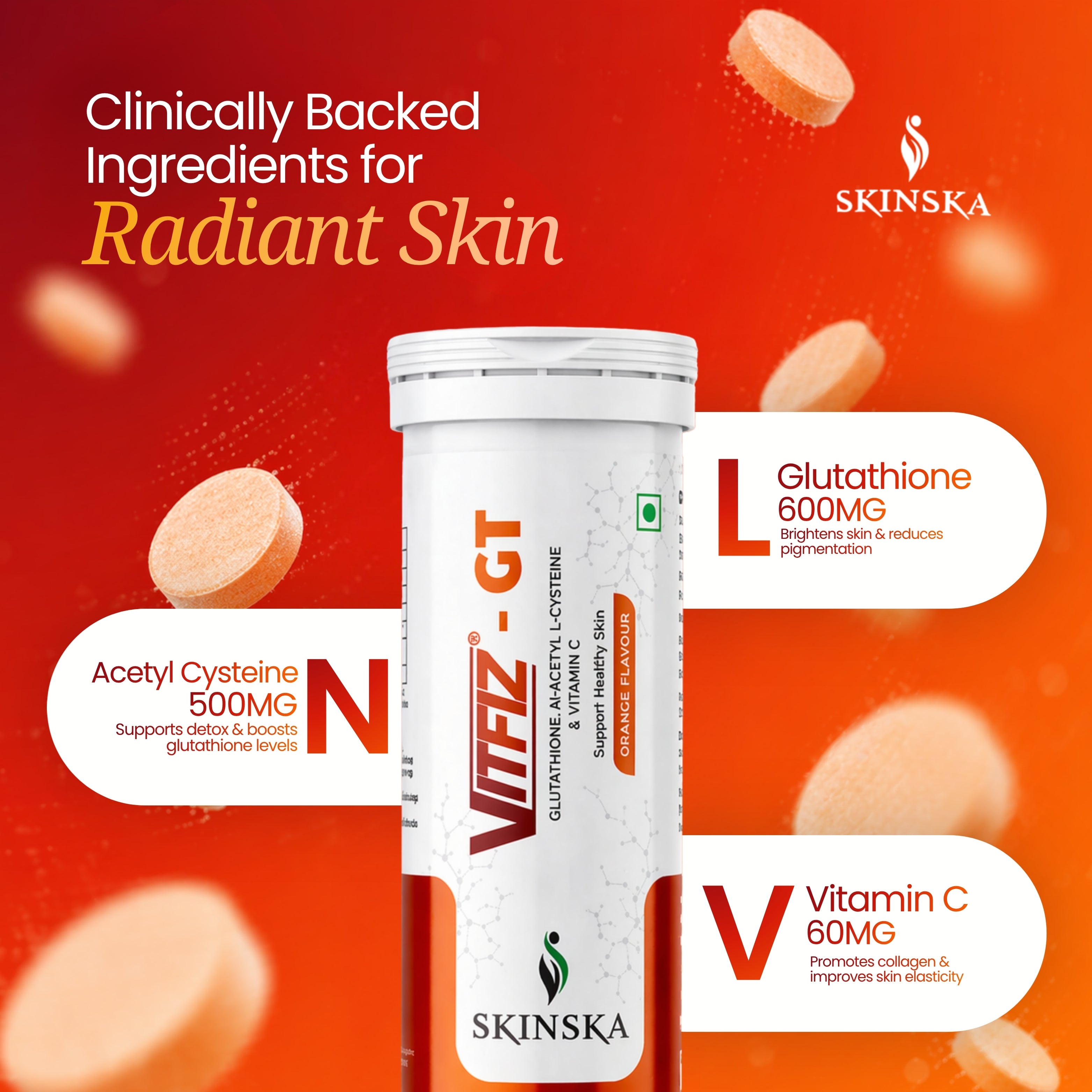 Vitfiz-GT Effervescent Tablets with Vitamin-C Skinska Vitfiz-GT Effervescent Tablets with Vitamin-C Skinska