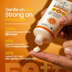 S-Shield Sunscreen Gel SPF 50+ PA+++ | Broad Spectrum UVA/UVB, Blue Light & IR Protection | Water-Resistant, Non-Comedogenic
