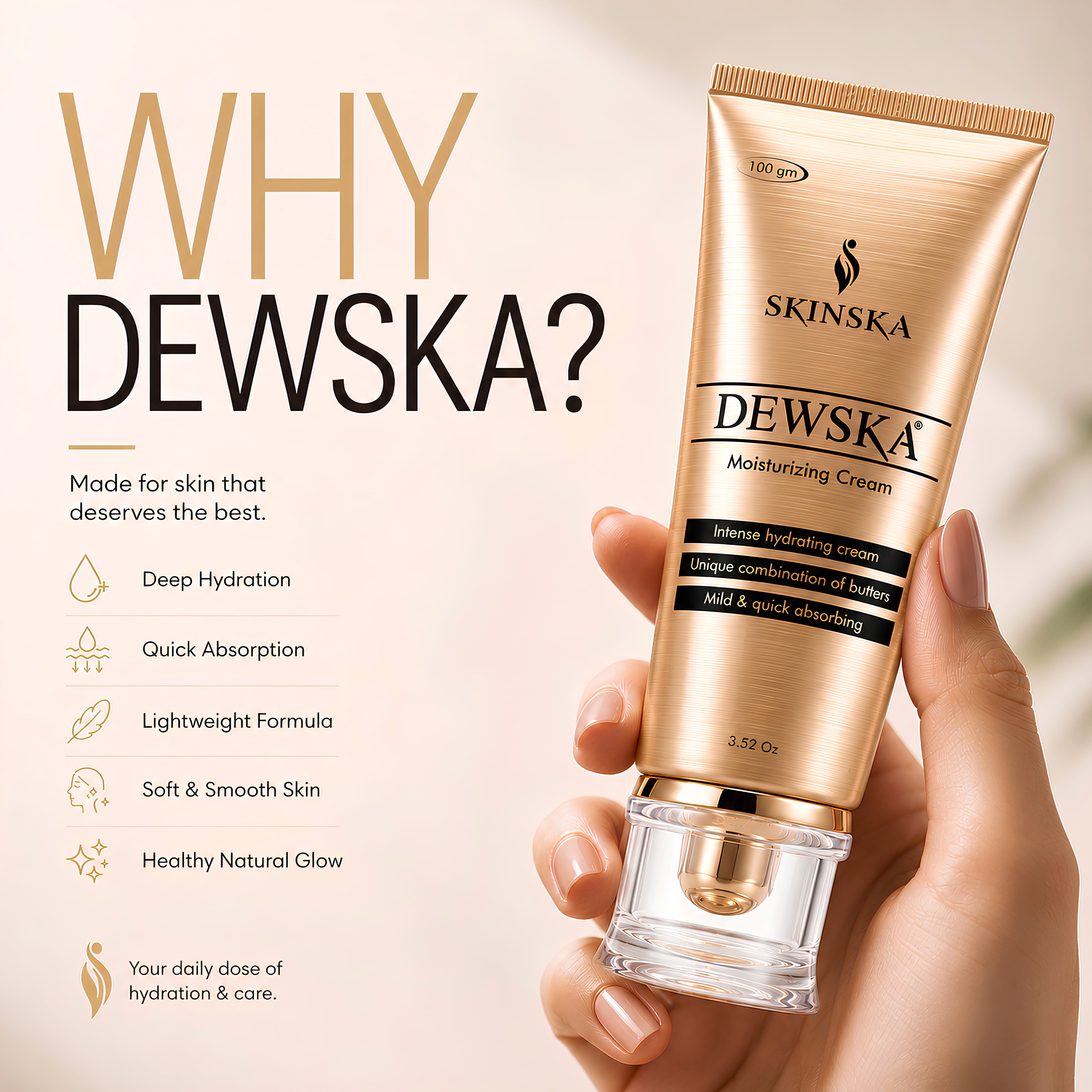 Dewska Moisturizing Cream | Deep Hydration for Dry, Rough & Flaky Skin