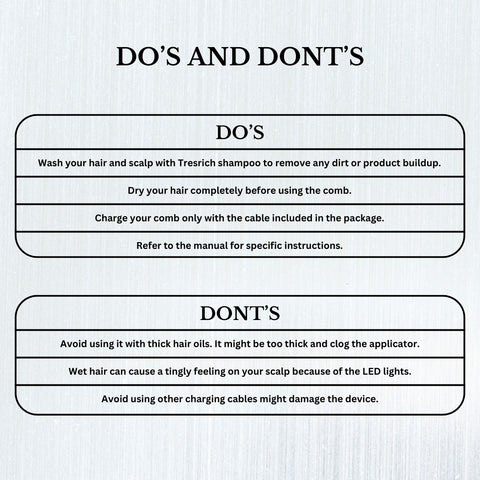 TresRich LED Hair Growth Therapy Comb | RF, EMS & Red/Purple Light Scalp Massager