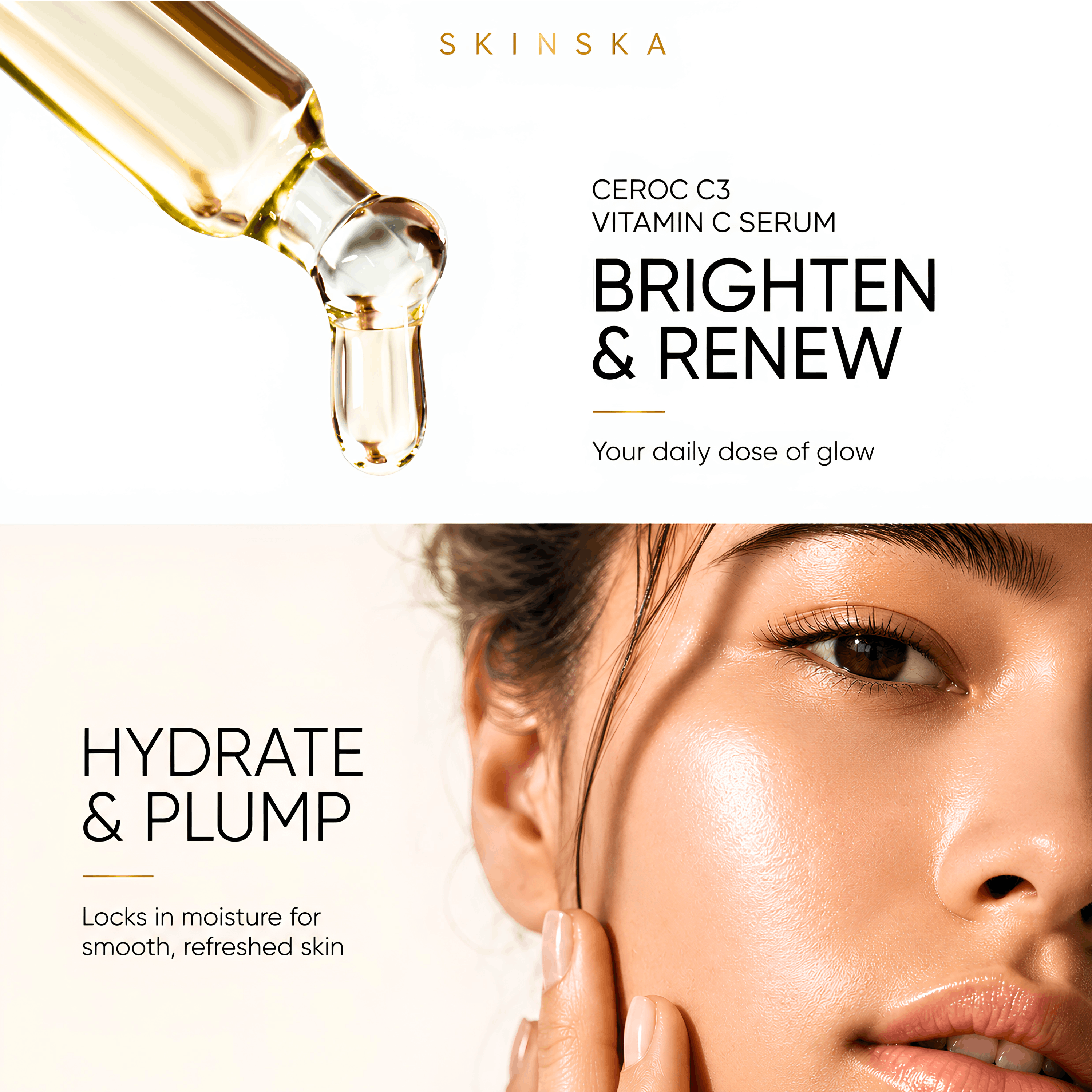 Ceroc C3 Vitamin-C Face Serum | Brightening & Glow Boosting Serum with Hyaluronic Acid & Vitamin E
