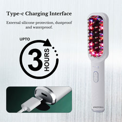 TresRich LED Hair Growth Therapy Comb | RF, EMS & Red/Purple Light Scalp Massager