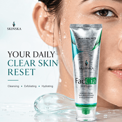 Faccia Anti-Acne Face Wash - Glycolic Acid, Vitamin E & Aloe Vera | Oil Control Cleanser