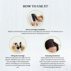 TresRich LED Hair Growth Therapy Comb | RF, EMS & Red/Purple Light Scalp Massager