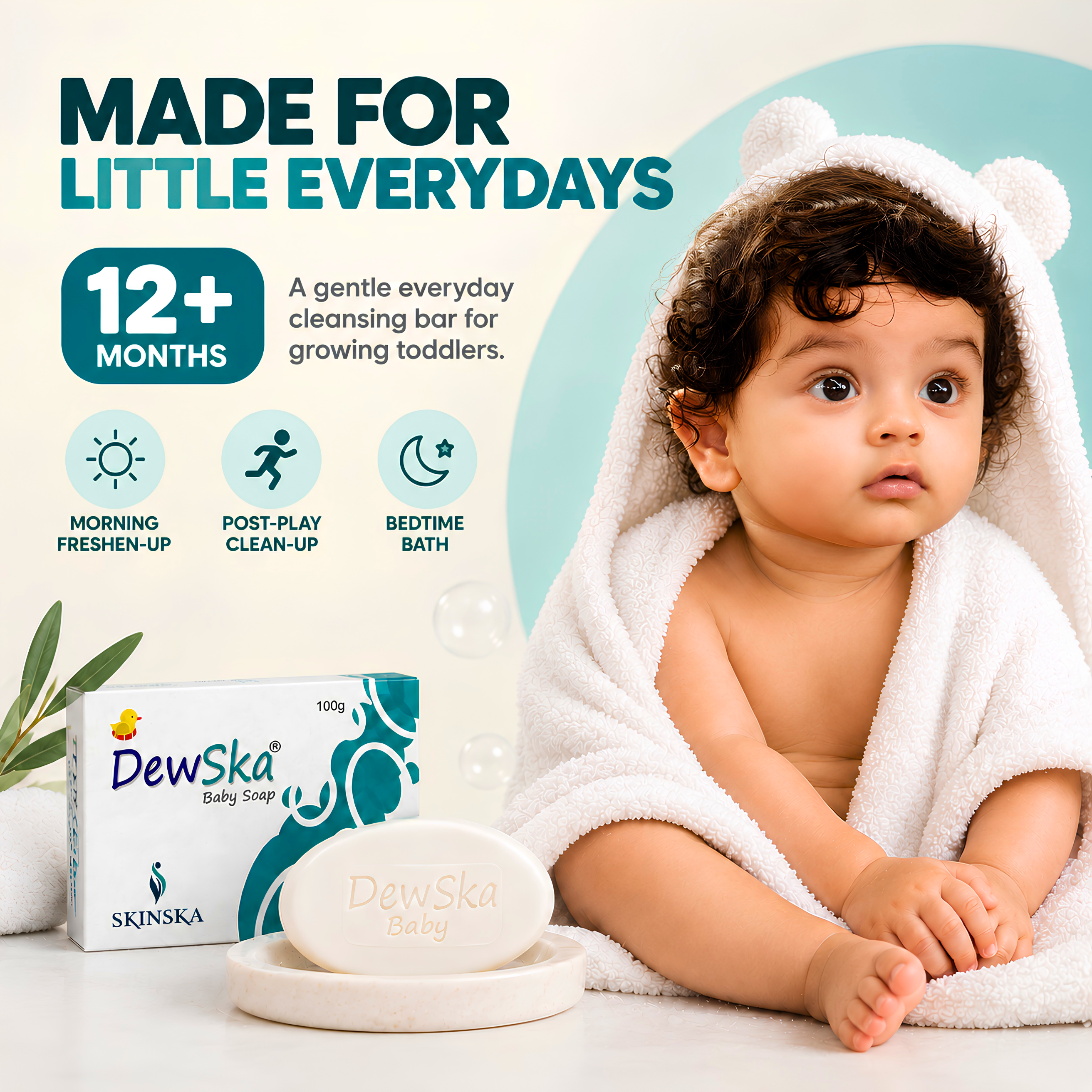 Dewska Baby Bath Soap | Gentle Moisturising Cleanser for Baby’s Delicate Skin