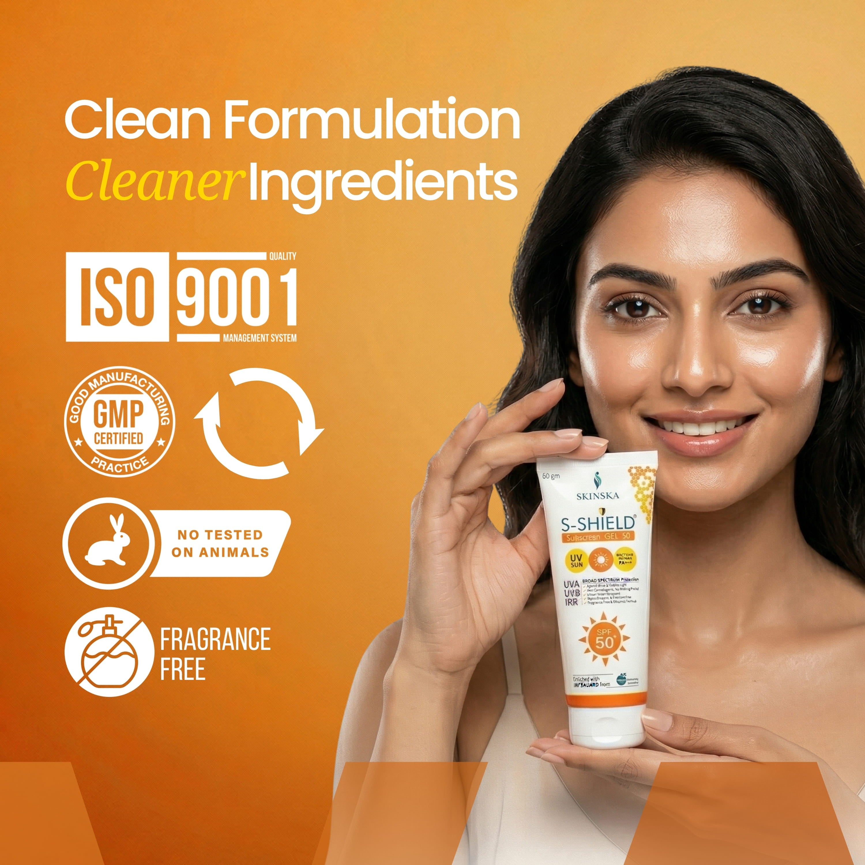 S-Shield Sunscreen Gel SPF 50+ PA+++ | Broad Spectrum UVA/UVB, Blue Light & IR Protection | Water-Resistant, Non-Comedogenic