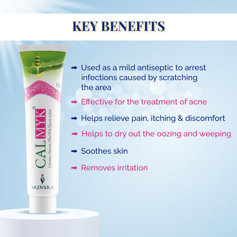 Calmyk Lotion with Calamine, Aloevera, Oilve Oil & Glycerine - Hydrate, Protect & Nourish