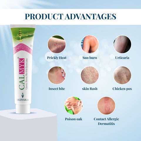Calmyk Lotion with Calamine, Aloevera, Oilve Oil & Glycerine - Hydrate, Protect & Nourish