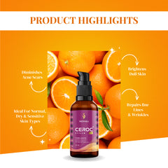 CEROC C3 vitamin C Face serum with Vitamin E, Licorice and hyaluronic acid to prevent fine lines and wrinkles