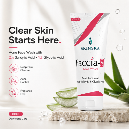 Faccia-S Anti-Acne Face Wash with Salicylic Acid & Glycolic Acid | For Oily & Acne-prone Skin