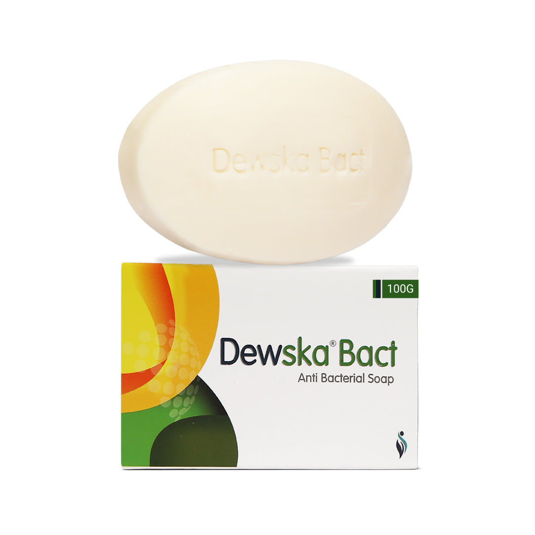 Dewska Bact anti bacterial soap with tea tree oil, turmeric, aloe vera and shea butter to prevent fungal and acne break out