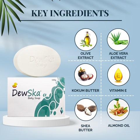 Dewska Baby Bath Soap | Gentle Moisturising Cleanser for Baby’s Delicate Skin
