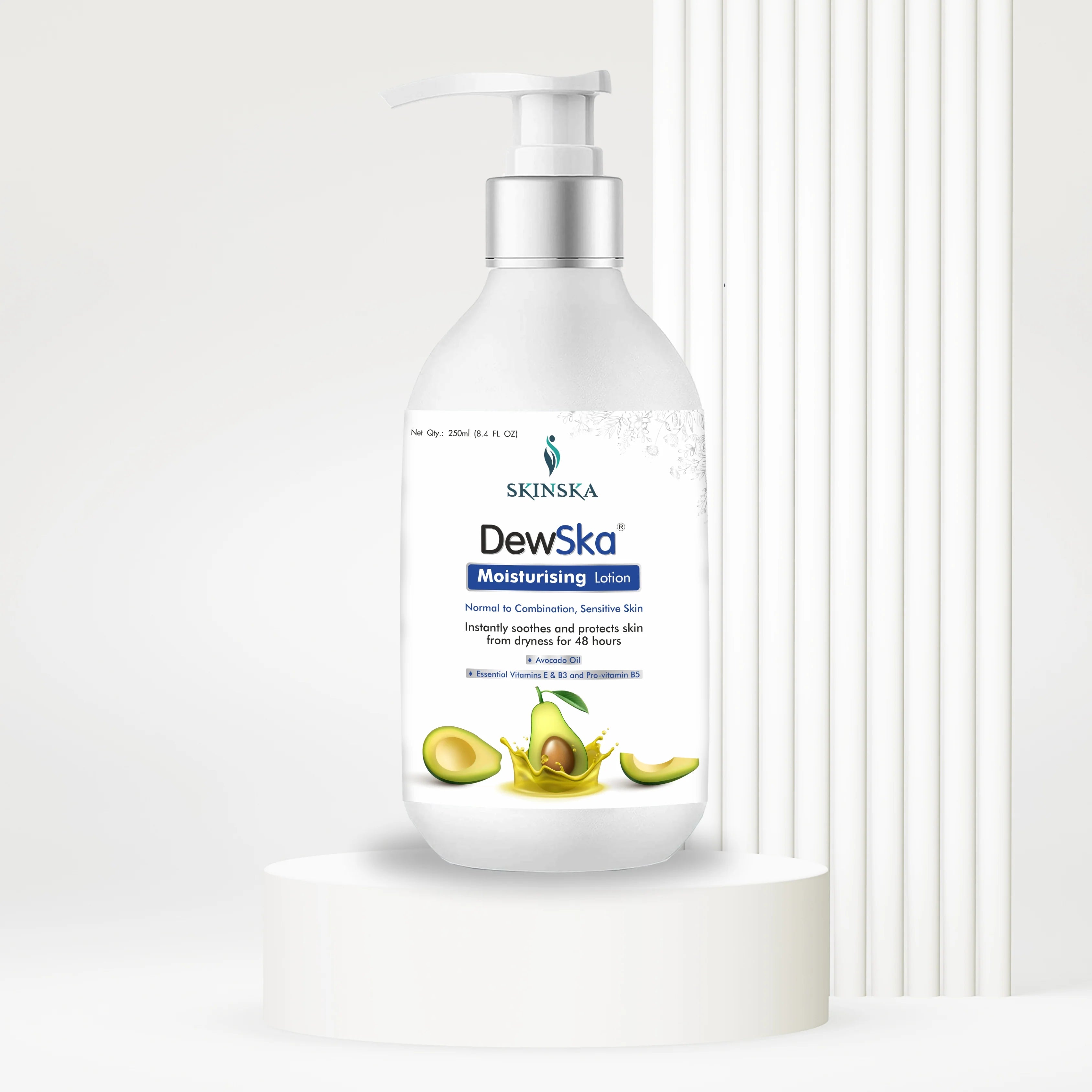 Dewska moisturising lotion with avocado and Vitamin  E for 48 hours deep moisturisation