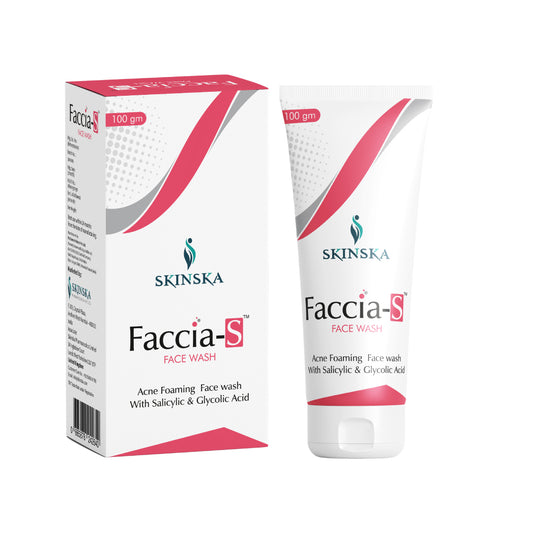 Faccia-S Anti -Acne face wash with salicylic acid and glycolic acid to prevent acne breakouts