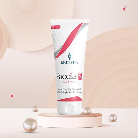 Faccia-S Anti-Acne Face Wash with Salicylic Acid & Glycolic Acid | For Oily & Acne-prone Skin
