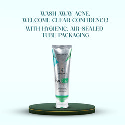 Faccia Anti-Acne Face Wash - Glycolic Acid, Vitamin E & Aloe Vera | Oil Control Cleanser