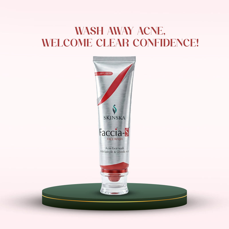 Faccia-S Anti-Acne Face Wash with Salicylic Acid & Glycolic Acid | For Oily & Acne-prone Skin
