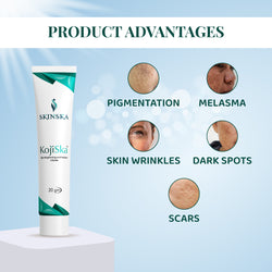 Kojiska Cream for Pigmentation | Skin Brightening & UV Protection Cream - Kojic Acid Dipalmitate & Glutathione