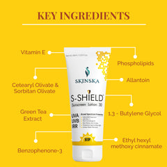 S-shield sunscreen lotion (SPF 30) for protection for broad spectrum sun protection