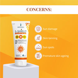 S-Shield Sunscreen Gel SPF 50+ PA+++ | Broad Spectrum UVA/UVB, Blue Light & IR Protection | Water-Resistant, Non-Comedogenic