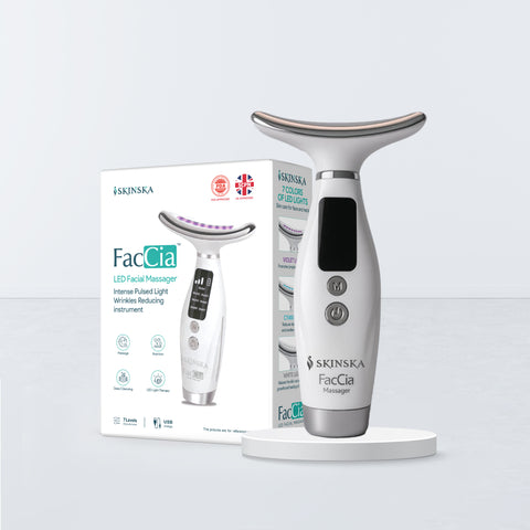 Faccia LED Facial Massager | A Classy At Home Facial Sculpting & Rejuvenation Experience | Refined skincare technology, beautifully designed for everyday luxury