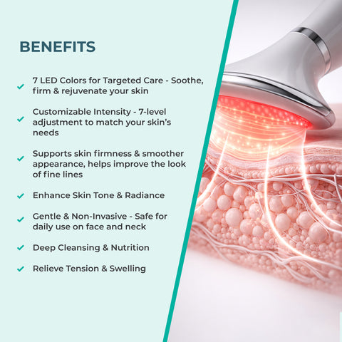 Faccia LED Facial Massager | A Classy At Home Facial Sculpting & Rejuvenation Experience | Refined skincare technology, beautifully designed for everyday luxury