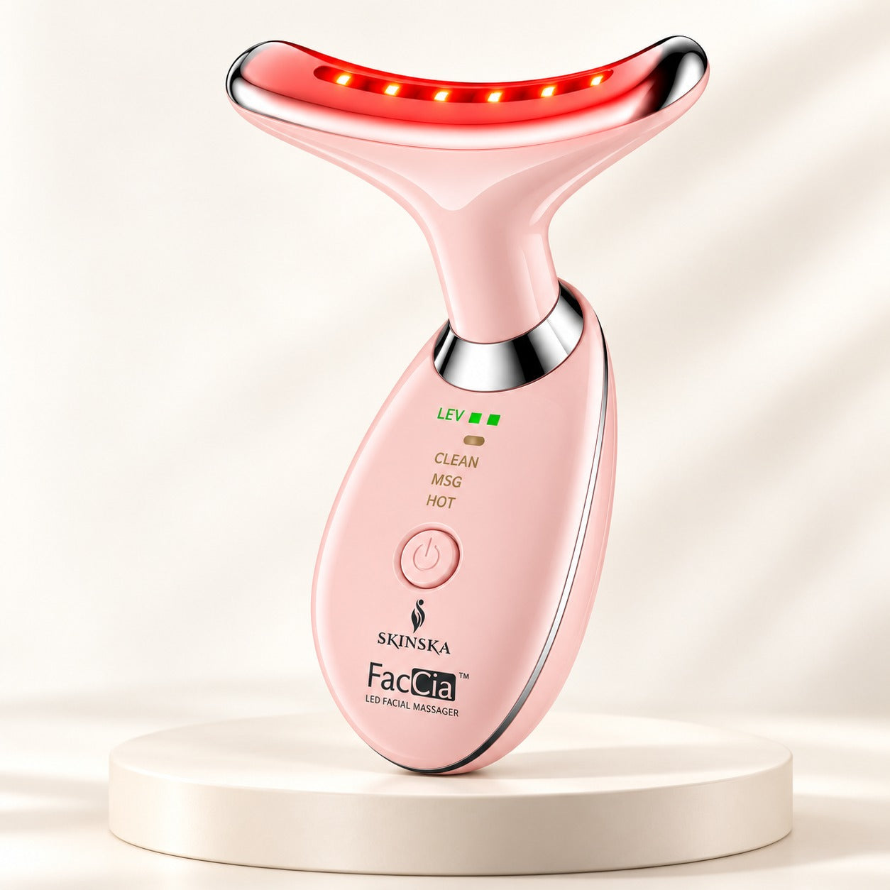 Faccia LED Facial Massager | A Classy At Home Facial Sculpting & Rejuvenation Experience | Refined skincare technology, beautifully designed for everyday luxury