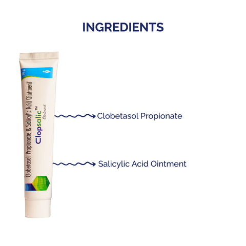 Clopsalic ointment with clobetasol propionate and salicylic acid ointment for anti-inflammation