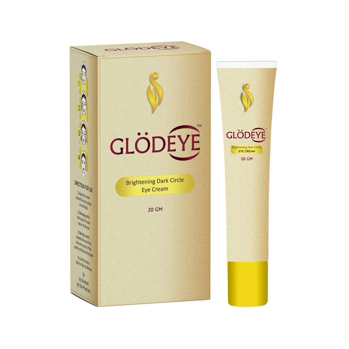 Glodeye under eye cream  with folic acid and niacinamide for brighter eyes