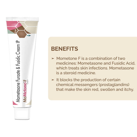 Mometone-F cream with Mometasone furoate and fusidic acid cream, for anti- bacterial and anti inflammatory action