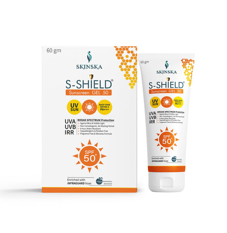 S-Shield Sunscreen Gel SPF 50+ PA+++ | Broad Spectrum UVA/UVB, Blue Light & IR Protection | Water-Resistant, Non-Comedogenic