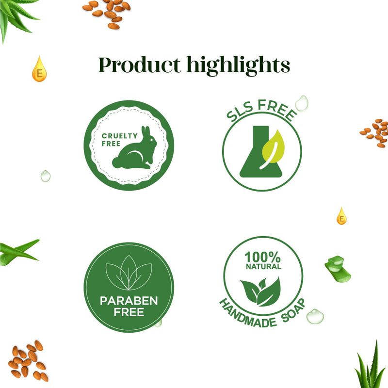 Skinska Naturals Aloe Vera Handmade Soap for Dry & Sensitive Skin | With Almond Milk & Vitamin E