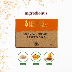 Skinska Naturals Oatmeal, Orange & Papaya Soap | Gentle Exfoliating Handmade Natural Soap
